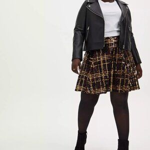 NWT Torrid Mini Sequin Skater Skirt